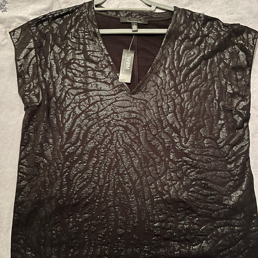 White House Black Market Graphic Boxy Blouse